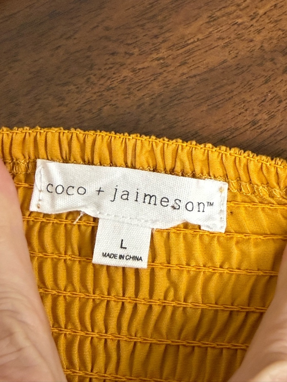 NWT Coco Jaimeson Smocked Crop Top Mustard Puff Sleeve Cottagecore Boho - Picture 7 of 11